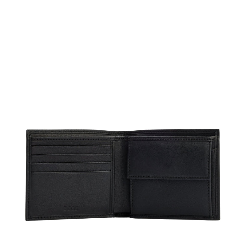 Cartera Boss Embossed Logo Grained Leather Wallet