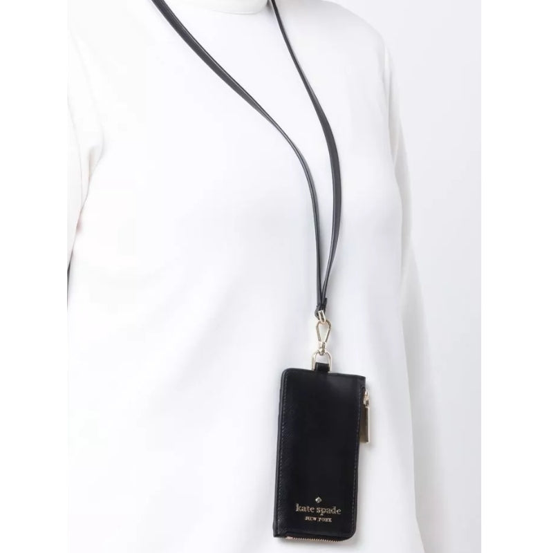 Tarjetero Gafete Kate Spade Staci Card Case Leather Lanyard