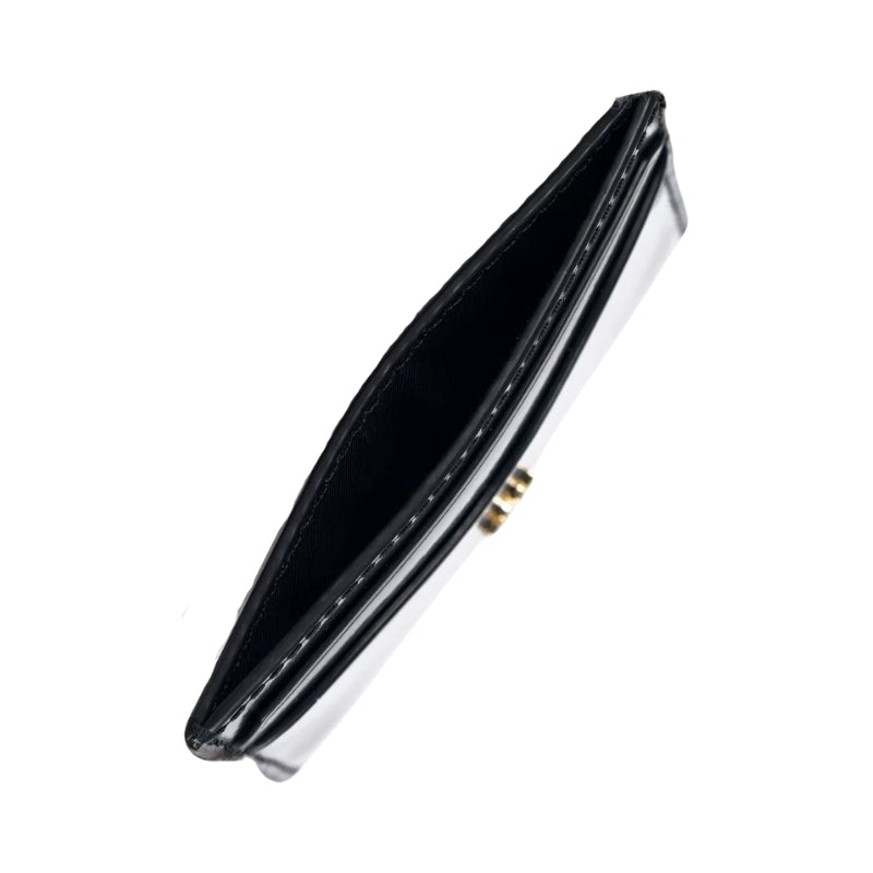 Tarjetero Emerson Black Patent Leather Card Case Wallet Holder