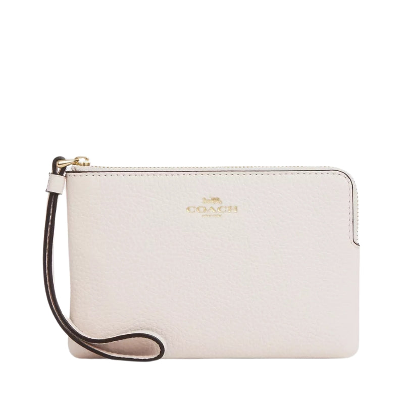 Monedero Coach Corner Zip Wristlet Pebbled Leather