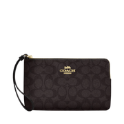 Monedero Coach Large Corner Zip Wristlet In Signature Canvas
