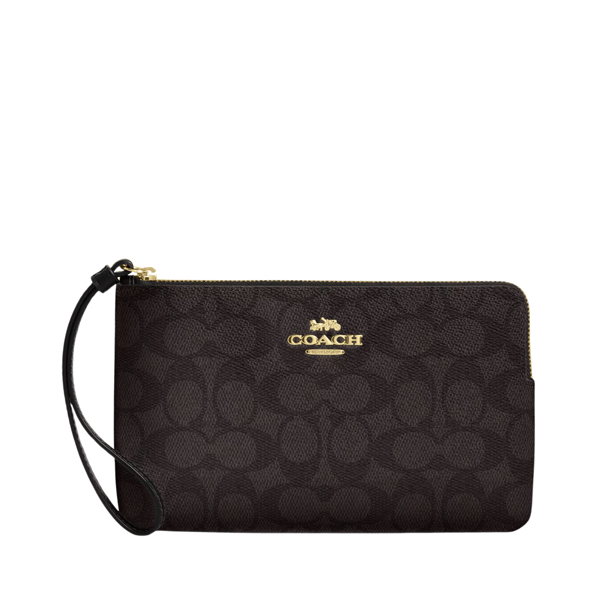 Monedero Coach Large Corner Zip Wristlet In Signature Canvas