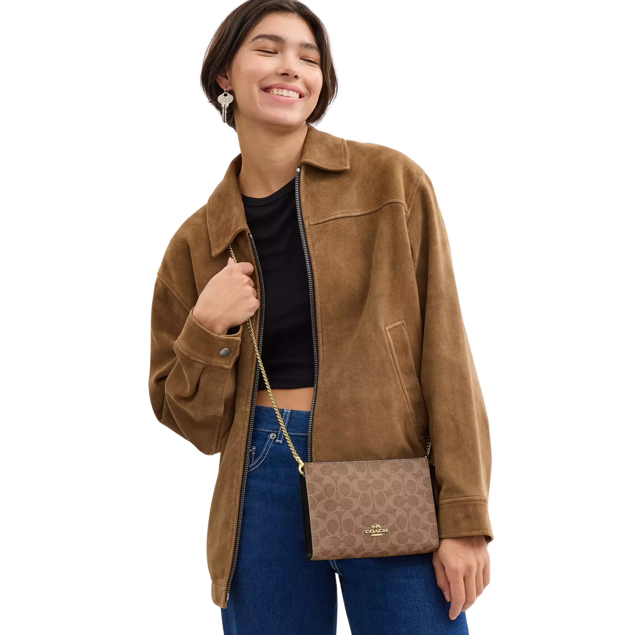 Bolsa Coach Slim Crossbody Bag In Signature Canvas