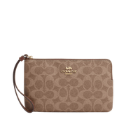 Monedero Coach Large Corner Zip Wristlet In Signature Canvas
