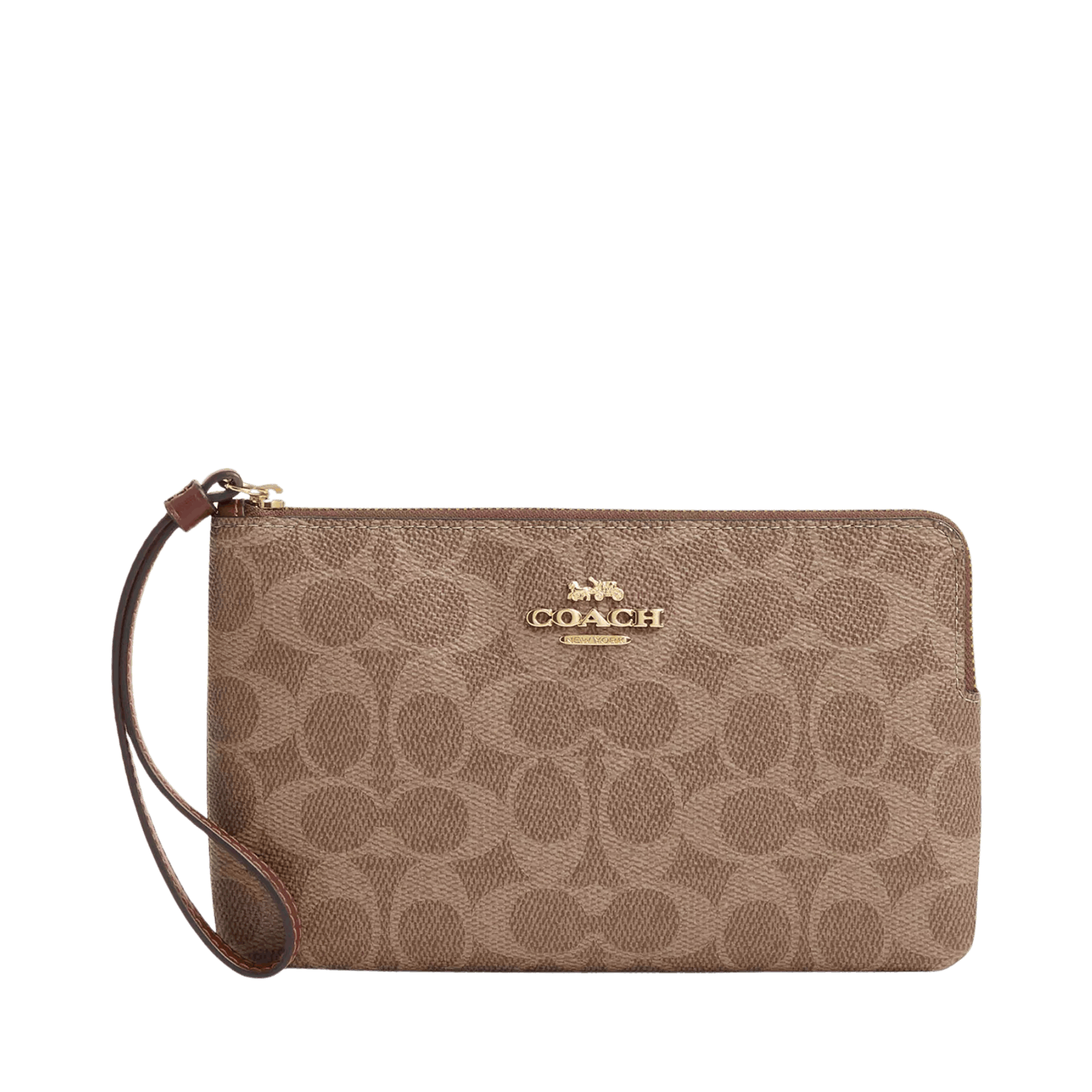 Monedero Coach Large Corner Zip Wristlet In Signature Canvas