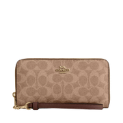 Cartera Coach Long Zip Around Wallet In Signature Canvas