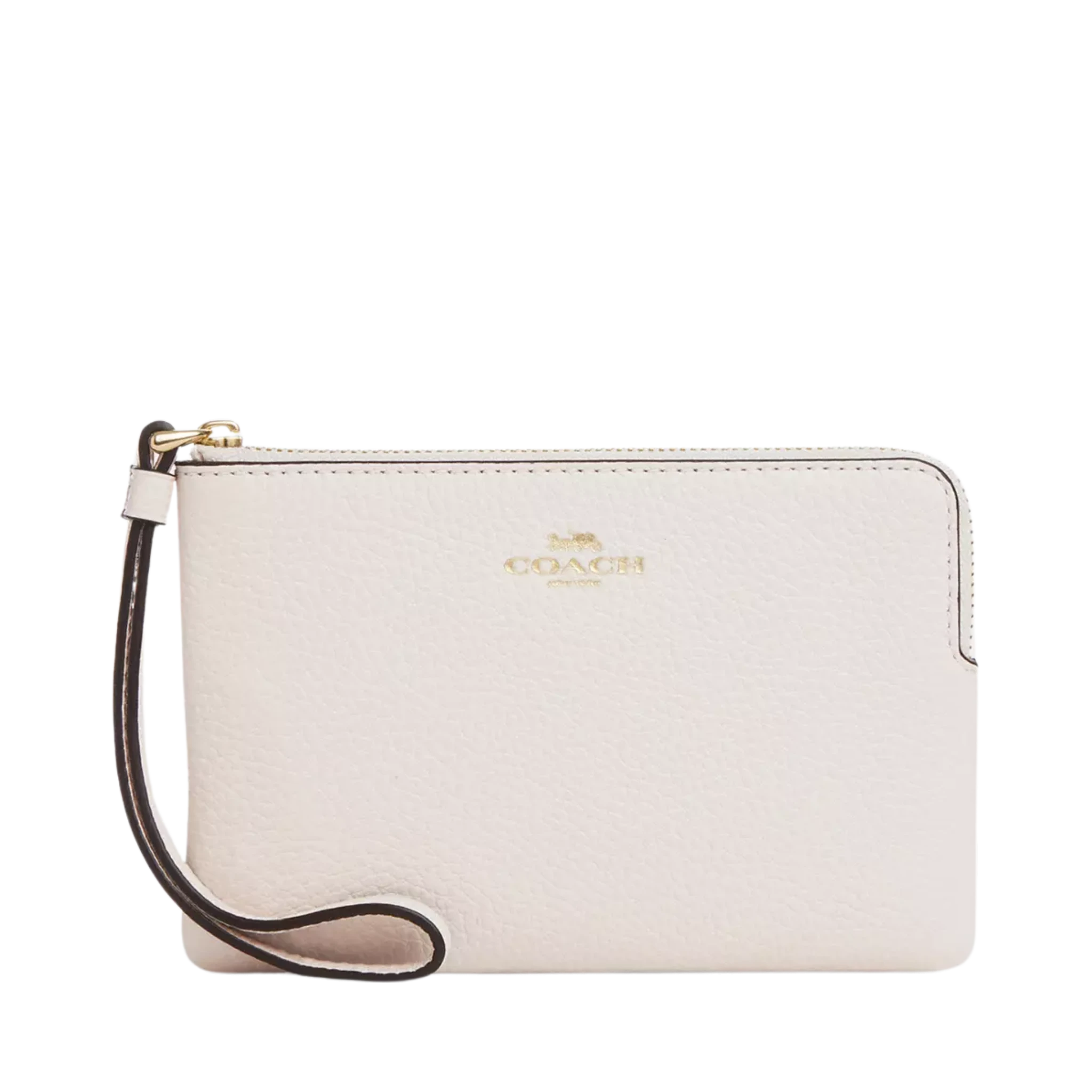 Monedero Coach Corner Zip Wristlet Pebbled Leather