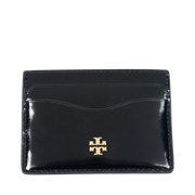 Tarjetero Tory Burch Emerson Black Patent Leather Card Case Wallet Holder