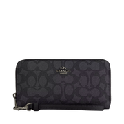 Cartera Coach Long Zip Around Wallet In Signature Canvas