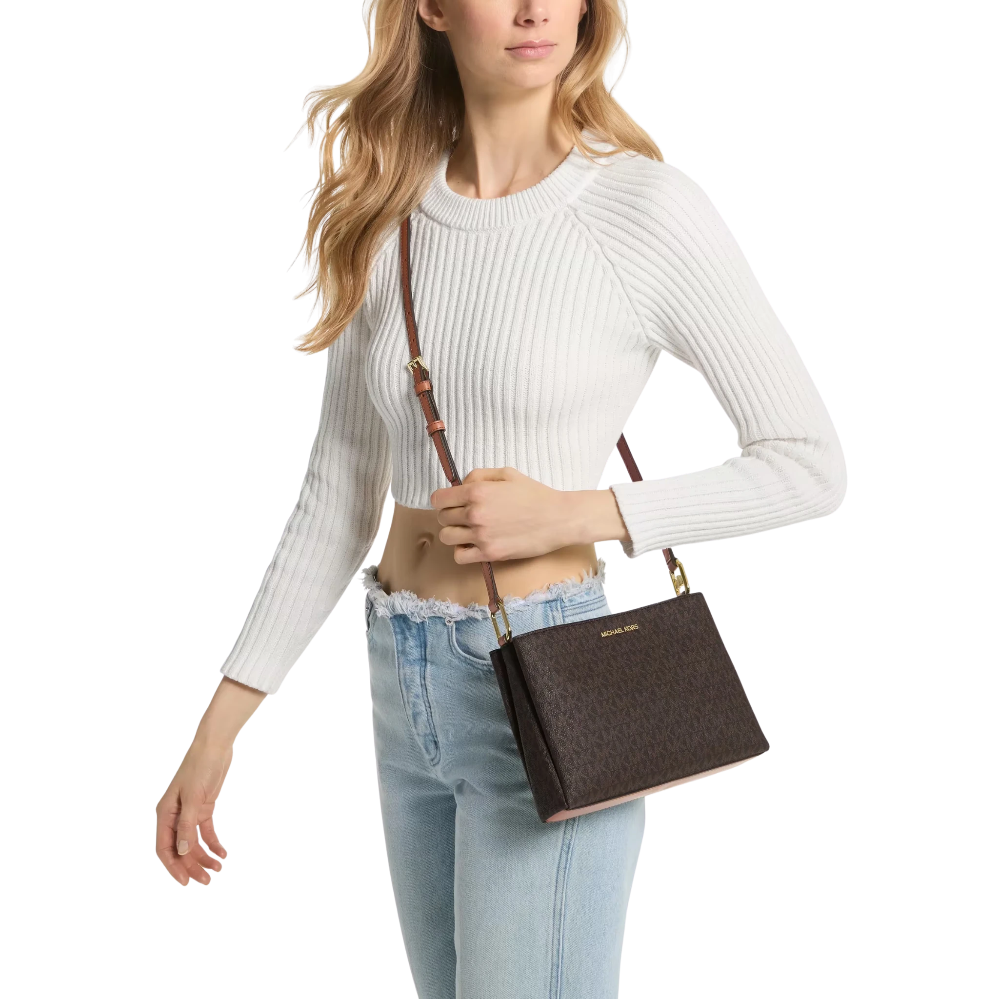 Bolsa Michael Kors Trisha Medium Logo Crossbody Bag