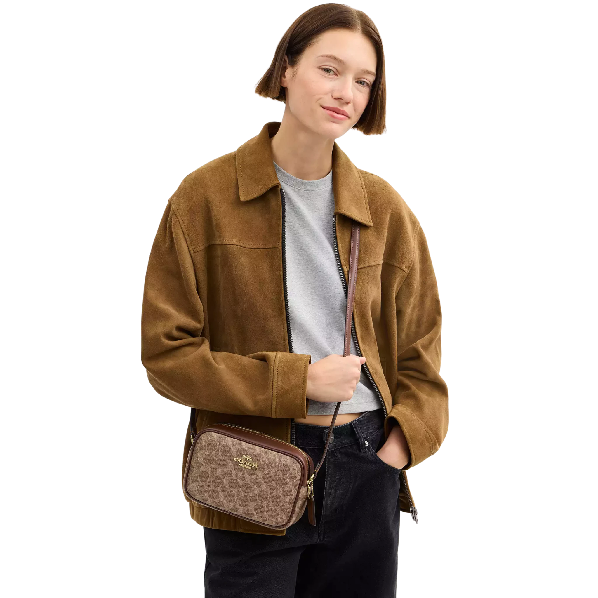 Bolsa Coach Mini Jamie Camera Bag In Signature Canvas