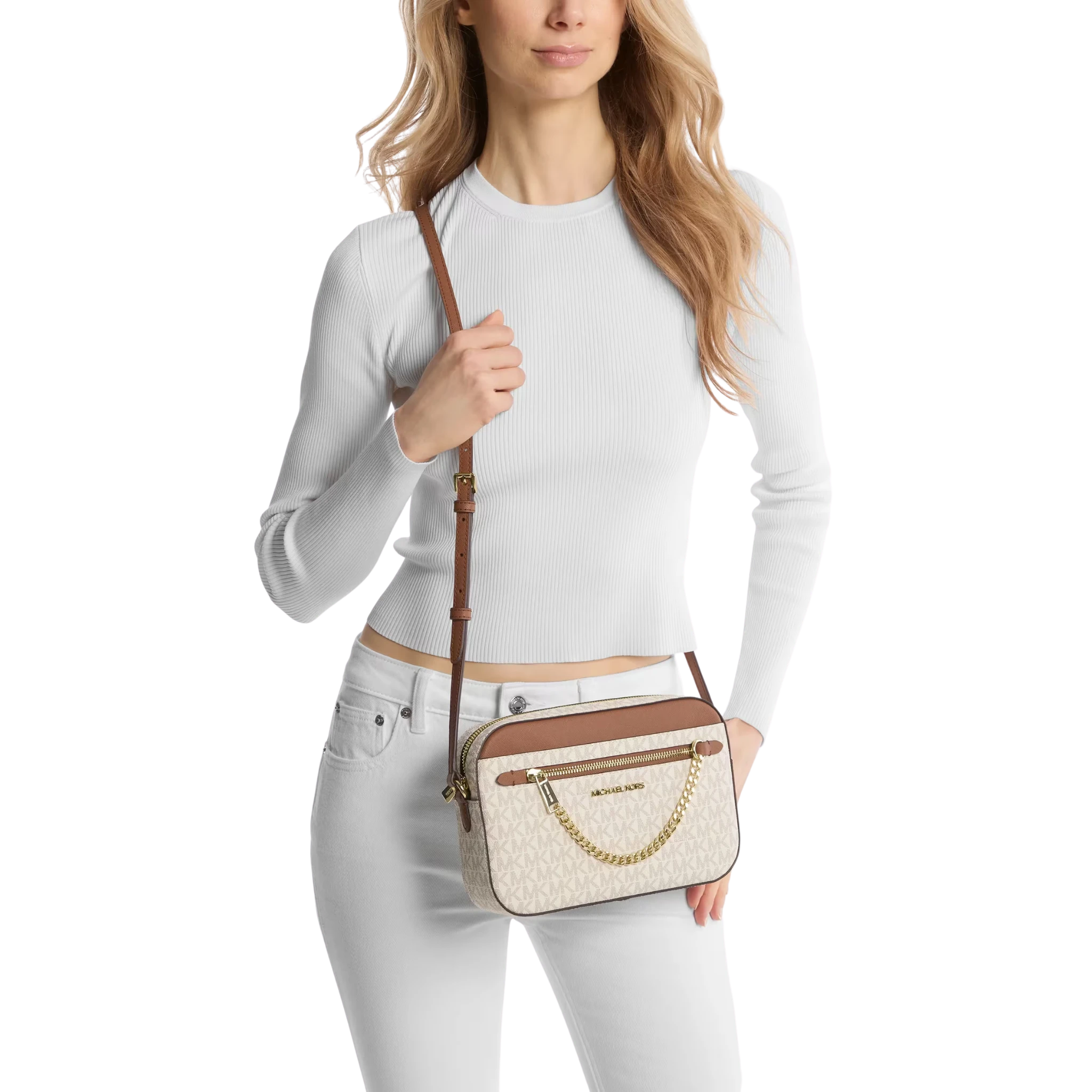 Bolsa Michael Kors Jet Set Large Logo Crossbody Bag