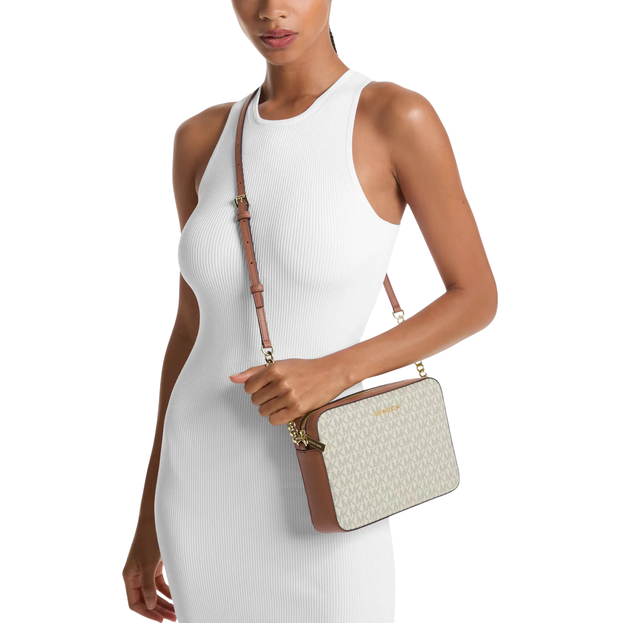 Bolsa Michael Kors Jet Set Large Printed Logo Crossbody Bag