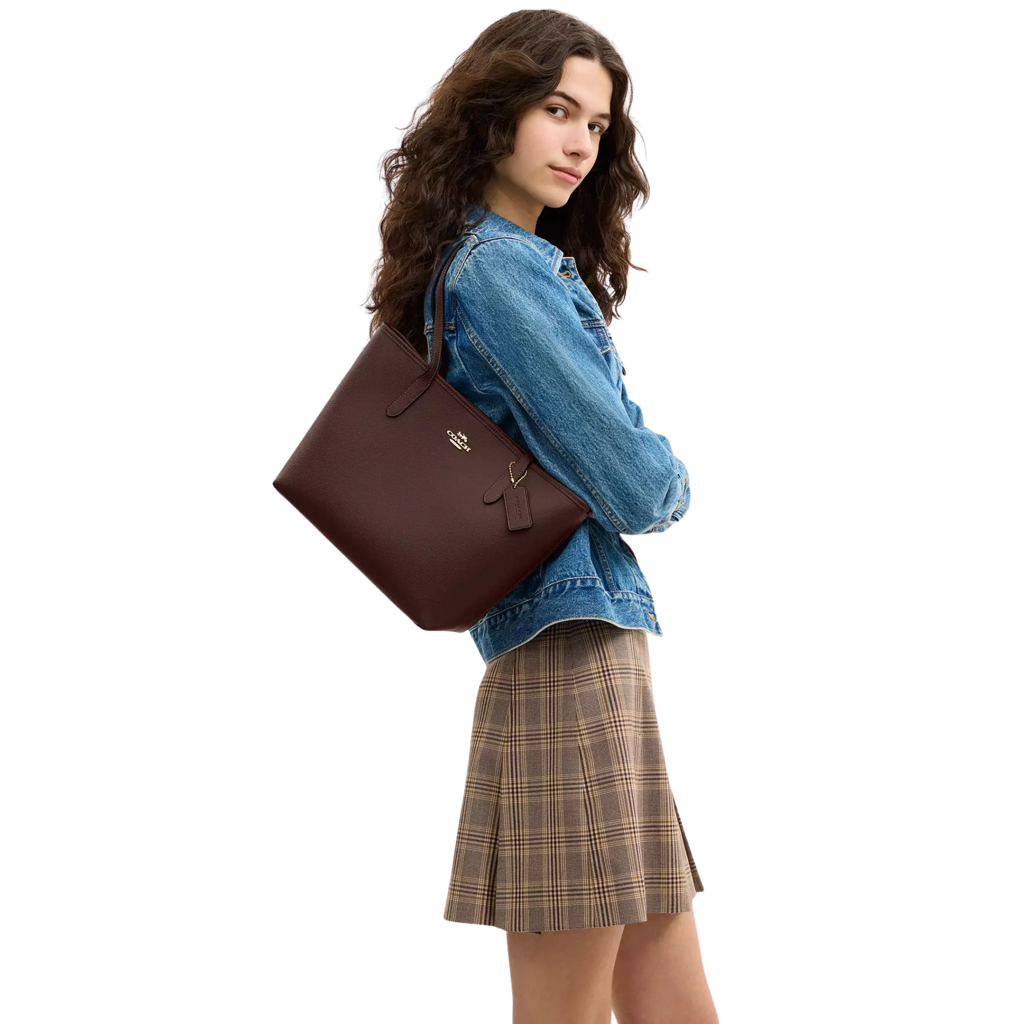 Bolsa Coach Medium City Tote In Pebbled Leather