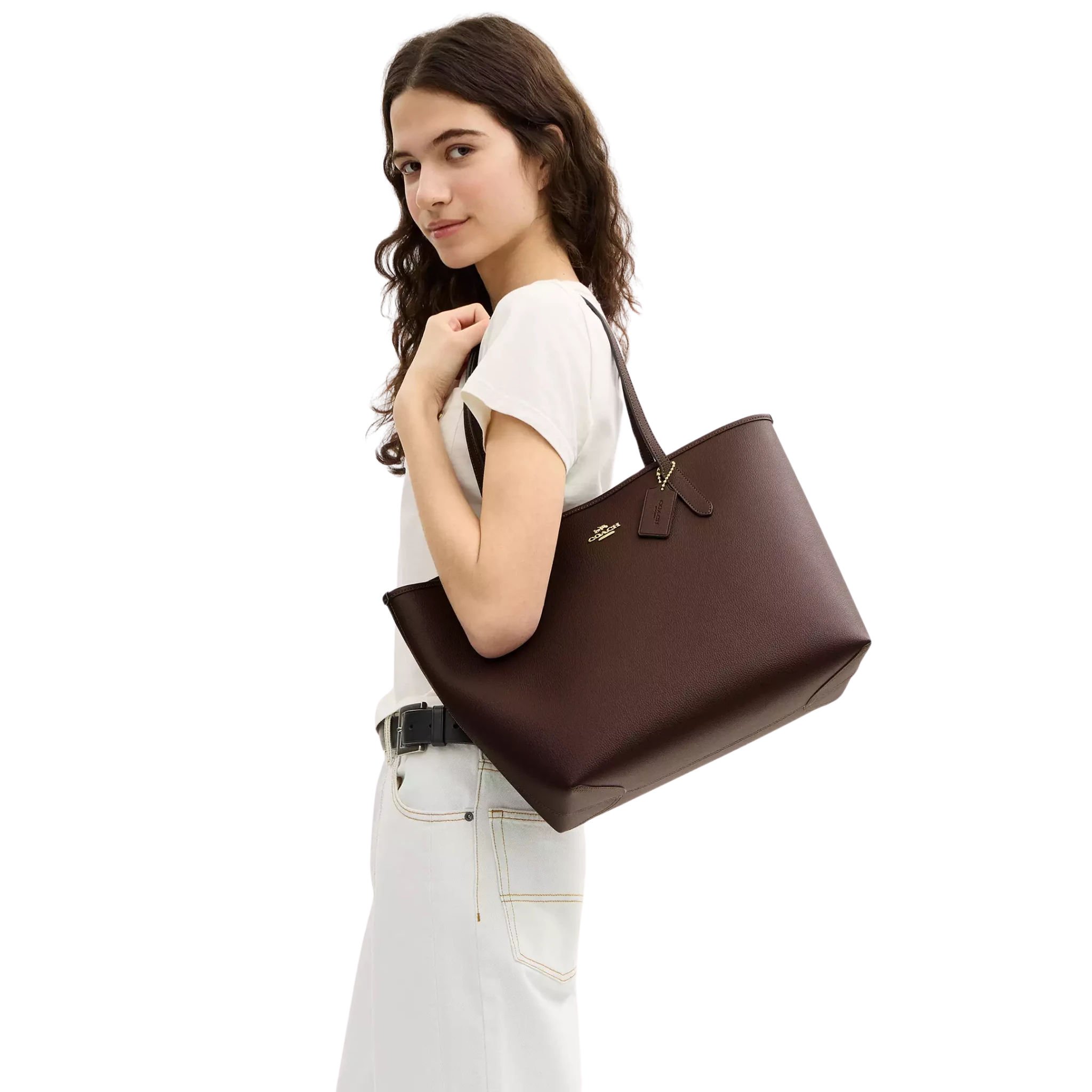 Bolsa Coach City Tote In Double Face Leather