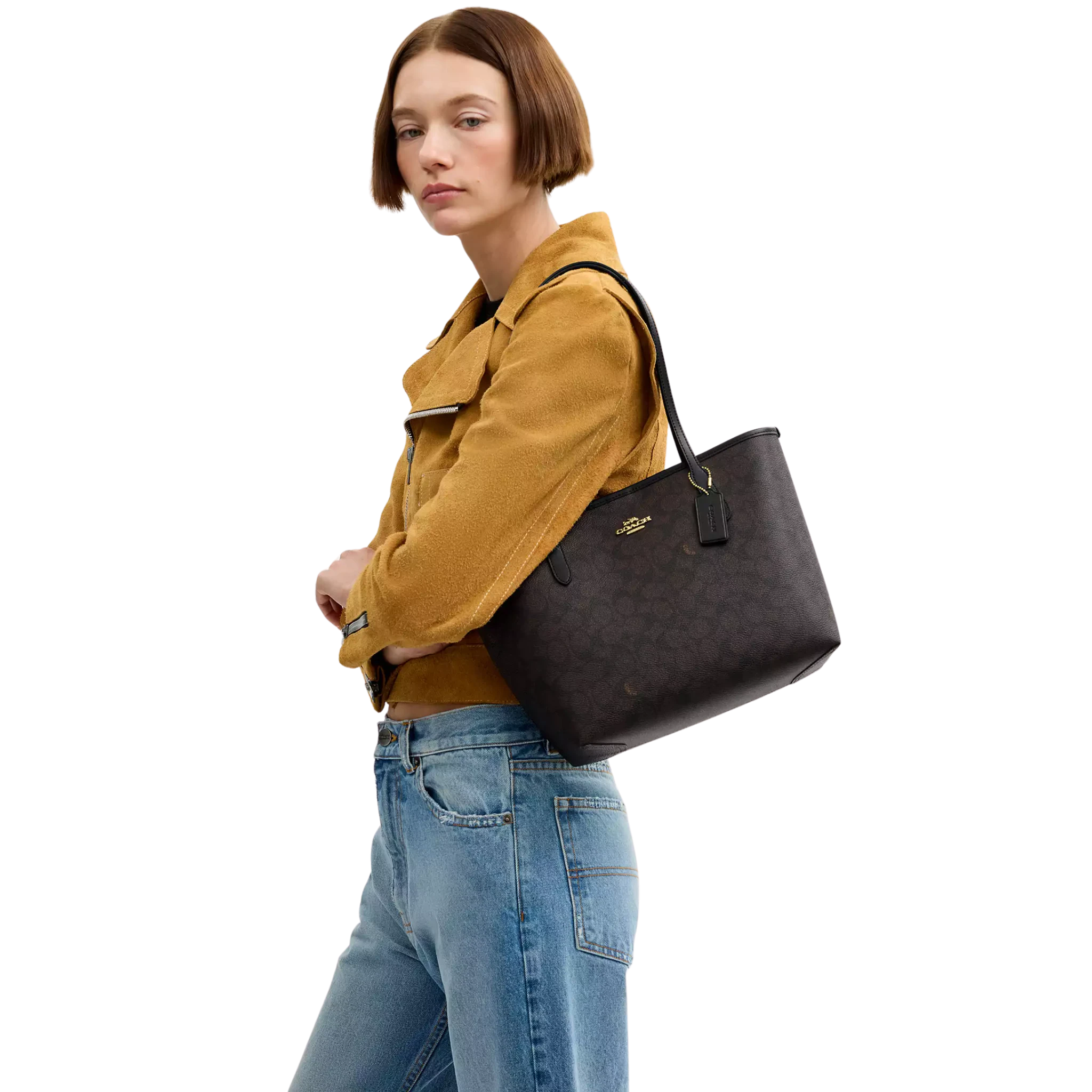 Bolsa Coach Medium City Tote In Signature Canvas