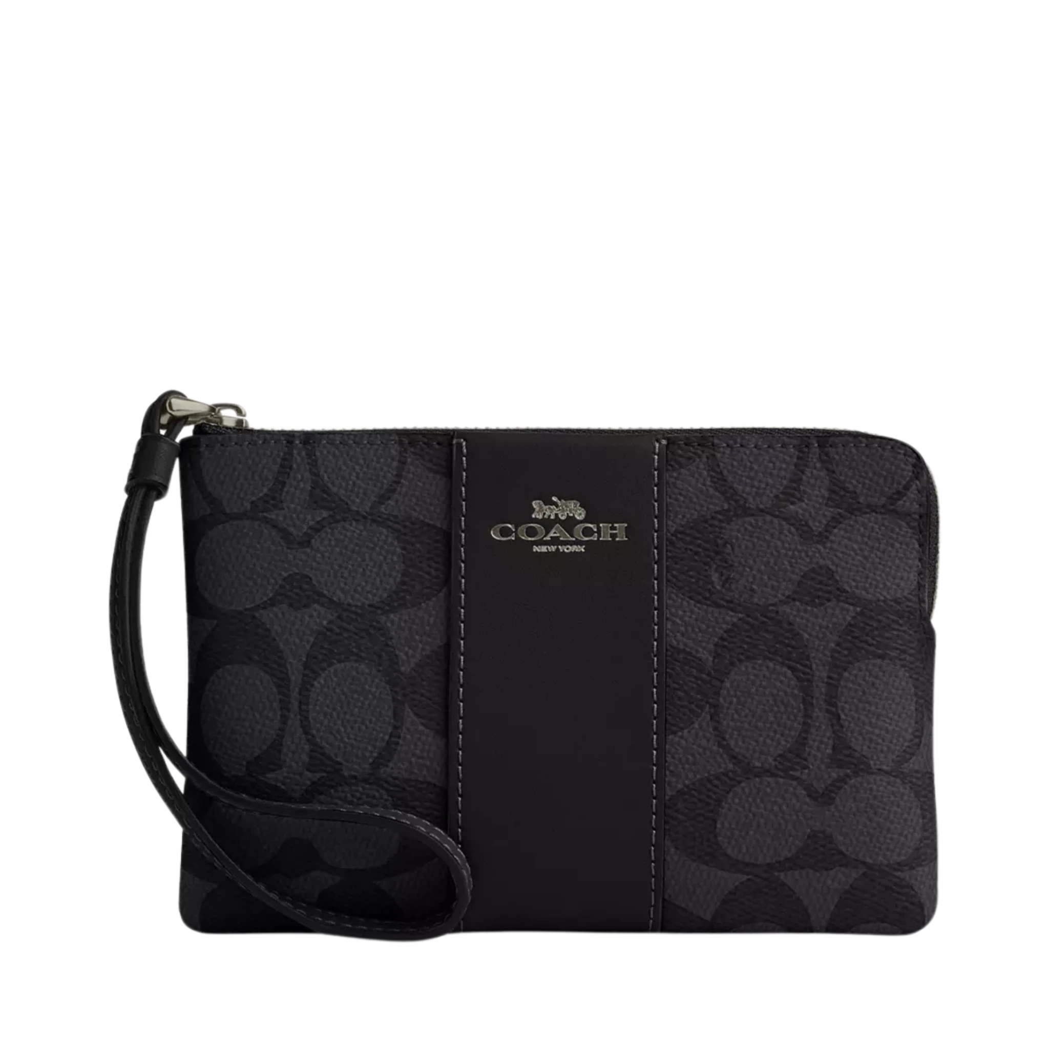 Monedero Coach Corner Zip Wristlet In Signature Canvas