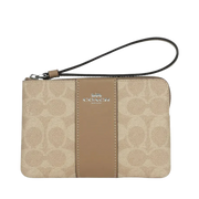 Monedero Coach Corner Zip Wristlet In Signature Canvas