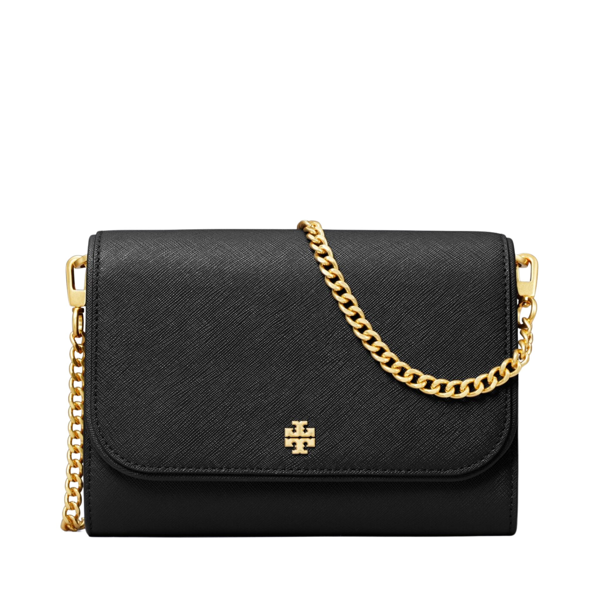 Bolsa Tory Burch Emerson Small Saffiano Leather Chain Wallet Crossbody
