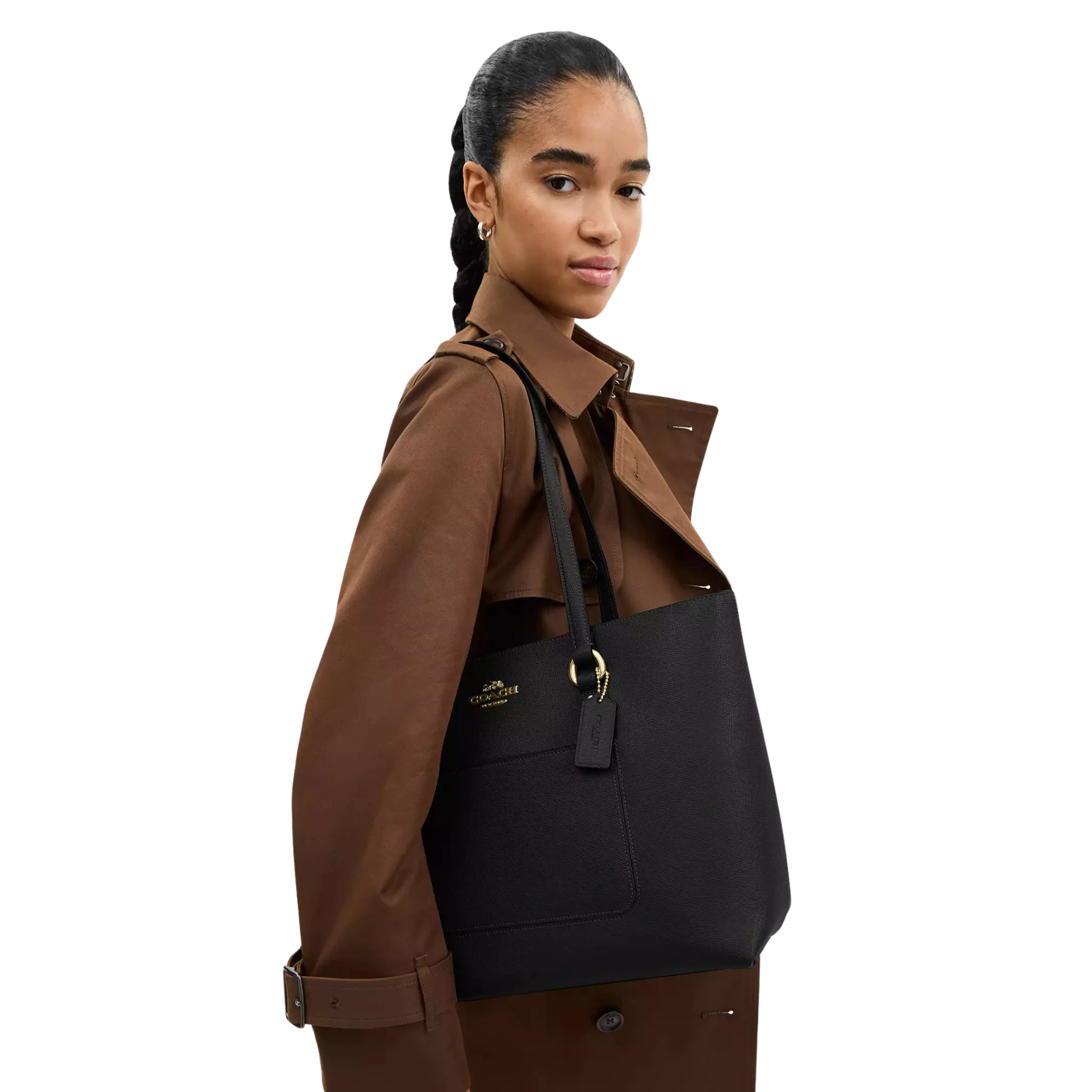 Bolsa Coach Station Tote Bag in Crossgrain Leather