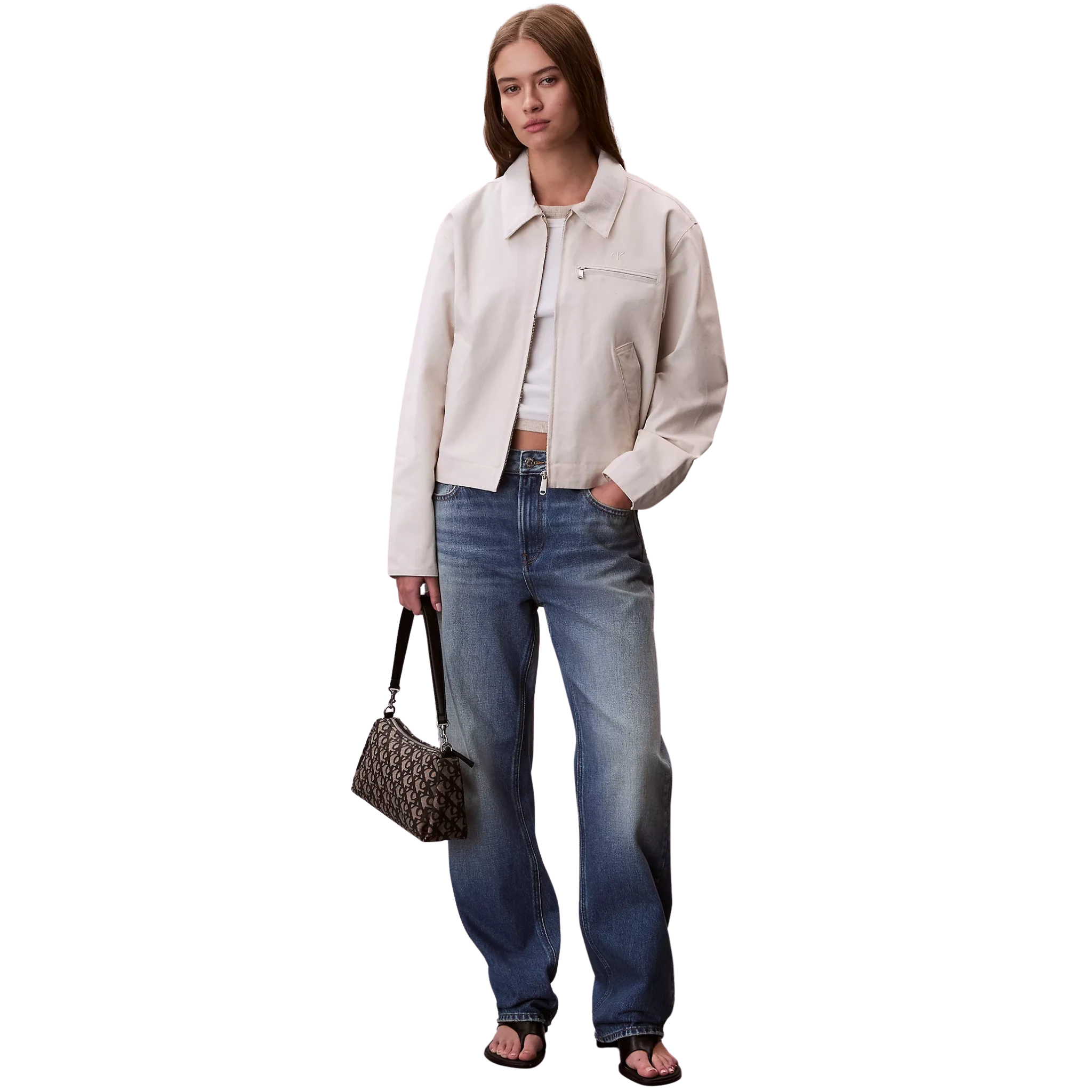 Bolsa Calvin Klein Pleat Monogram Logo Shoulder Bag
