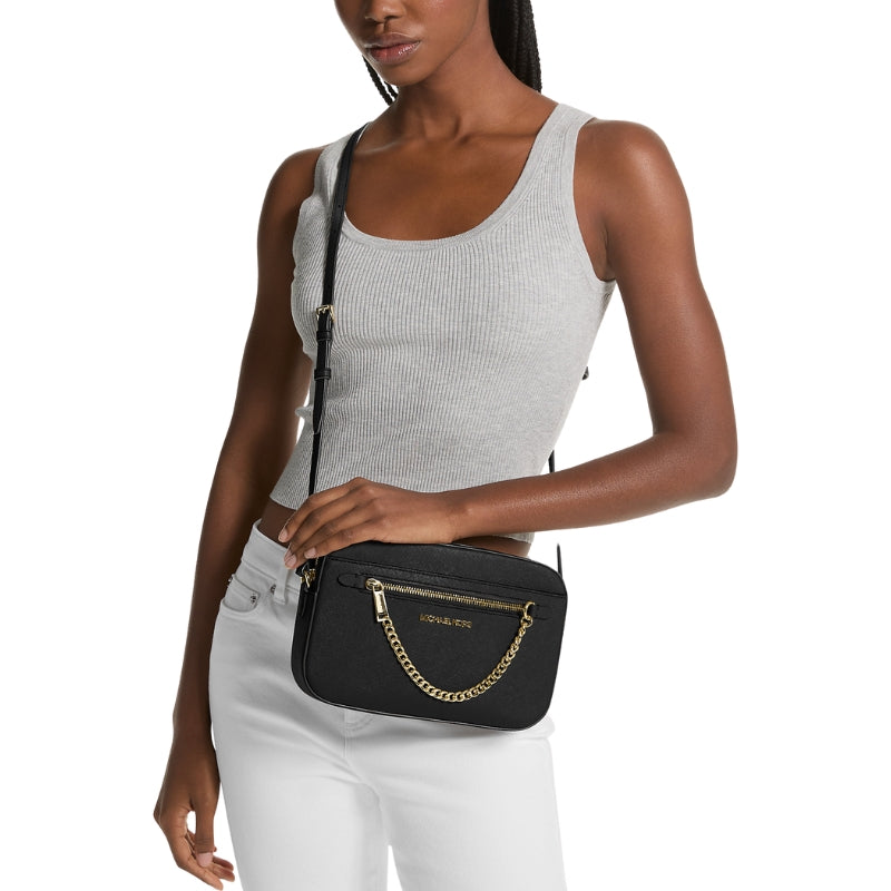 Bolsa Michael Kors Jet Set Large Saffiano Leather Crossbody Bag