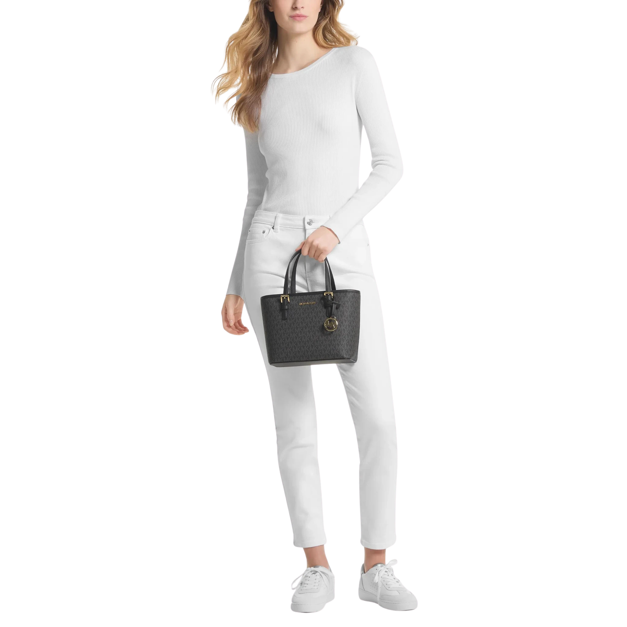 Bolsa Michael Kors Jet Set Travel Extra-Small Logo Top-Zip Tote Bag
