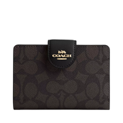Cartera Coach Medium Corner Zip Wallet In Signature Canvas