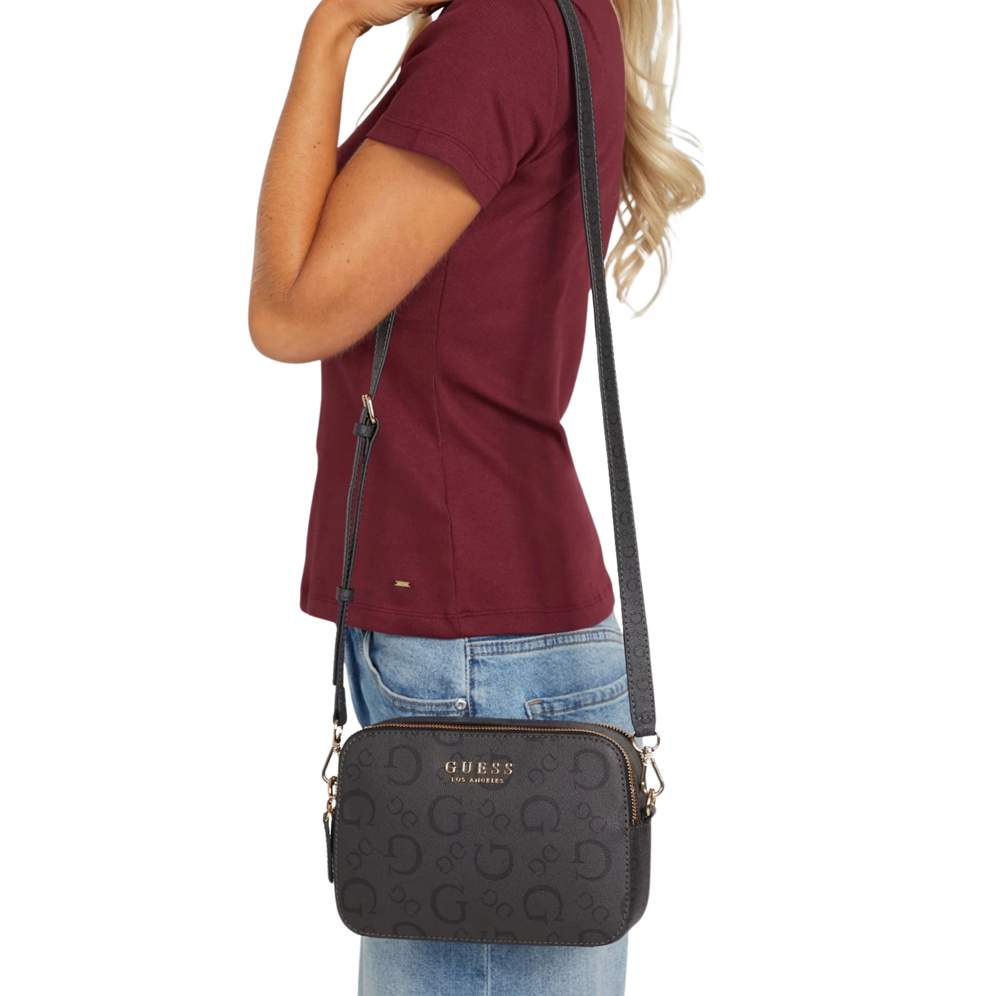 Bolsa Guess Eldoria Enlarged Logo Camera Crossbody