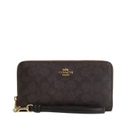 Cartera Coach Long Zip Around Wallet In Signature Canvas