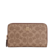 Cartera Coach Medium ID Zip Wallet In Signature Canvas