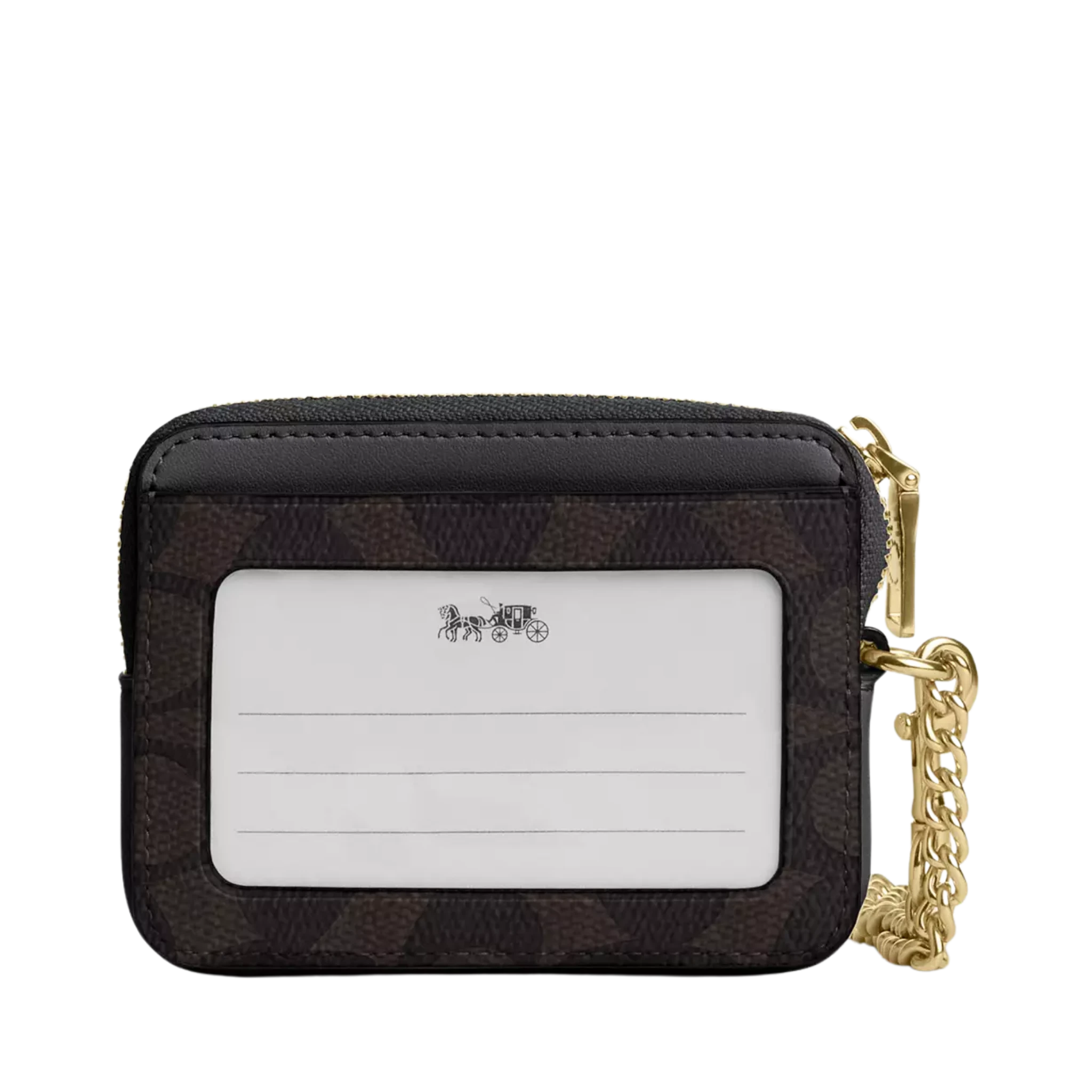 Cartera Monedero Coach Zip Card Case In Signature Canvas