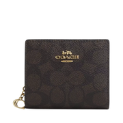 Cartera Monedero Coach Snap Wallet In Signature Canvas
