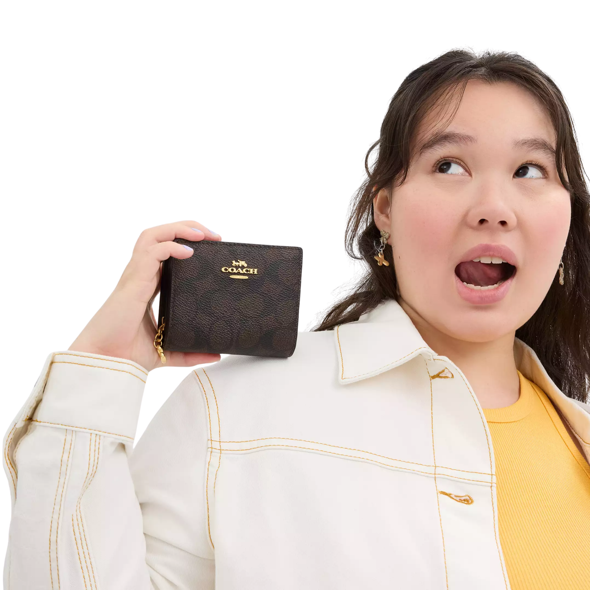 Cartera Monedero Coach Snap Wallet In Signature Canvas