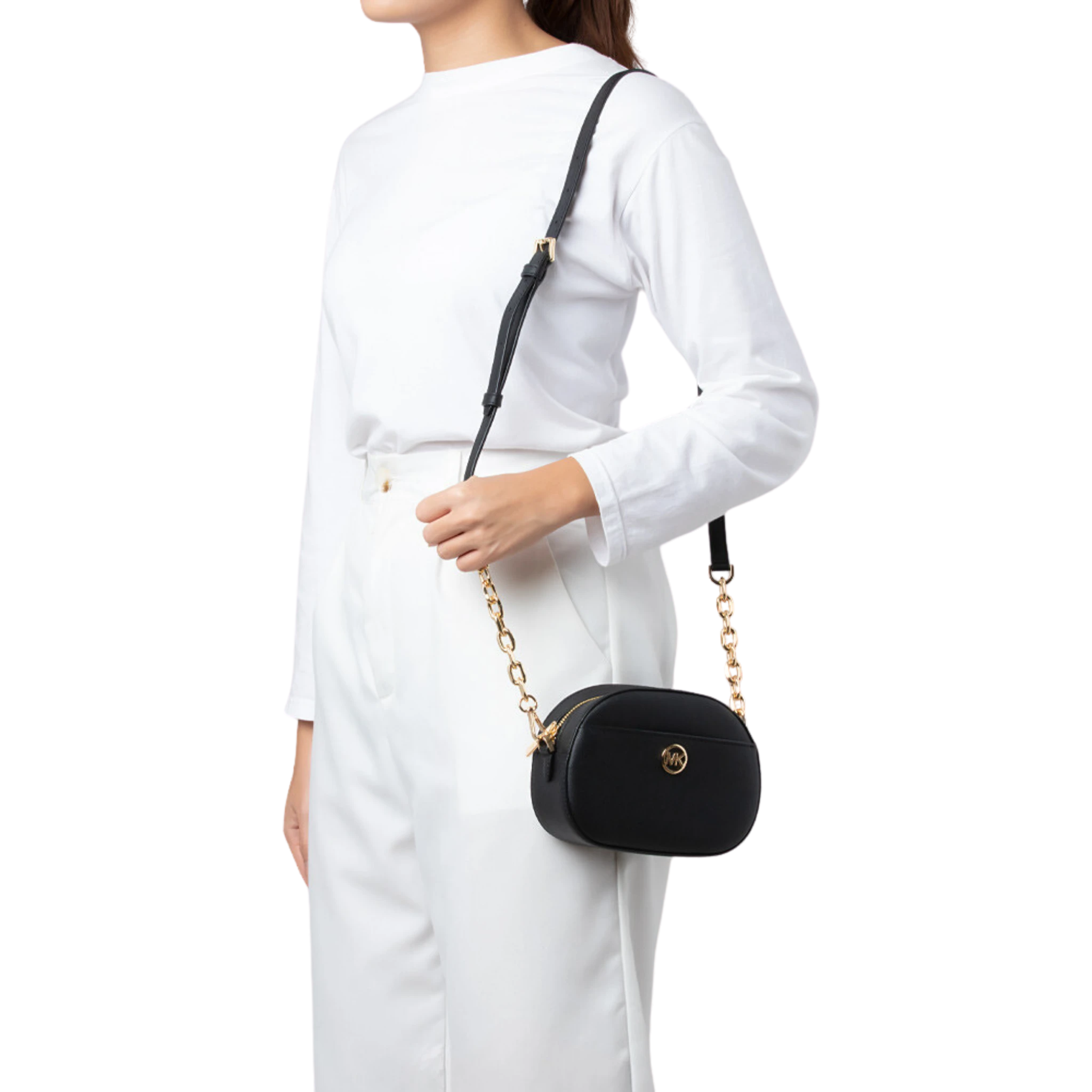 Bolsa Michael Kors Jet Set Glam Saffiano Small Front Pocket