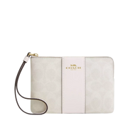 Monedero Coach Corner Zip Wristlet In Signature Canvas
