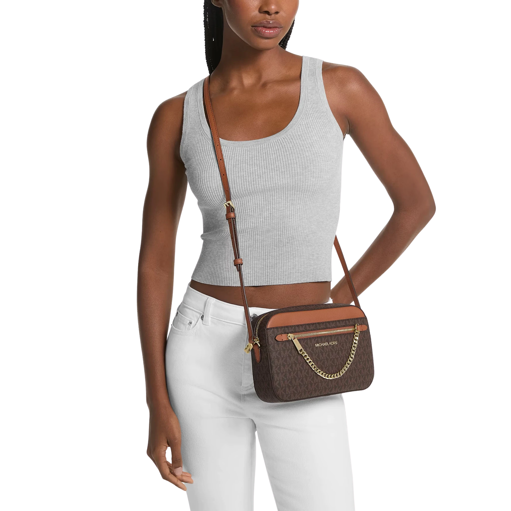 Bolsa Michael Kors Jet Set Large Logo Crossbody Bag