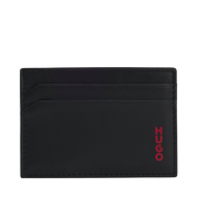 Tarjetero Hugo Leather Card Holder With Red-Foil Stacked Logo