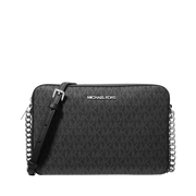 Bolsa Michael Kors Jet Set Large Logo Crossbody Bag Silver