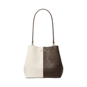 Bolsa Michael Kors Pratt Medium Two-Tone Signature Logo Shoulder Bag