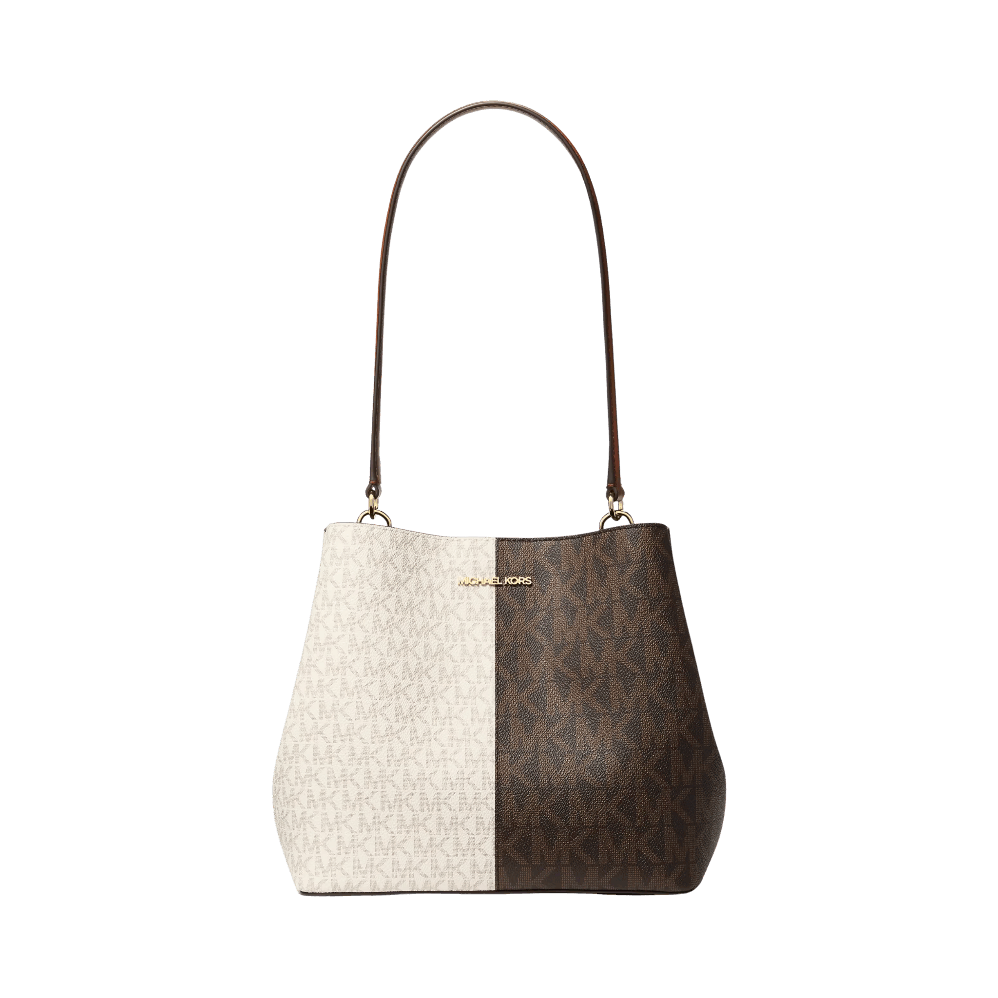 Bolsa Michael Kors Pratt Medium Two-Tone Signature Logo Shoulder Bag