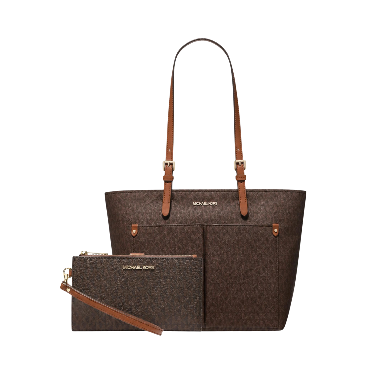 Set Michael Kors Jet Set Pocket and Signature Logo Smartphone Wallet - Bolsa y Cartera