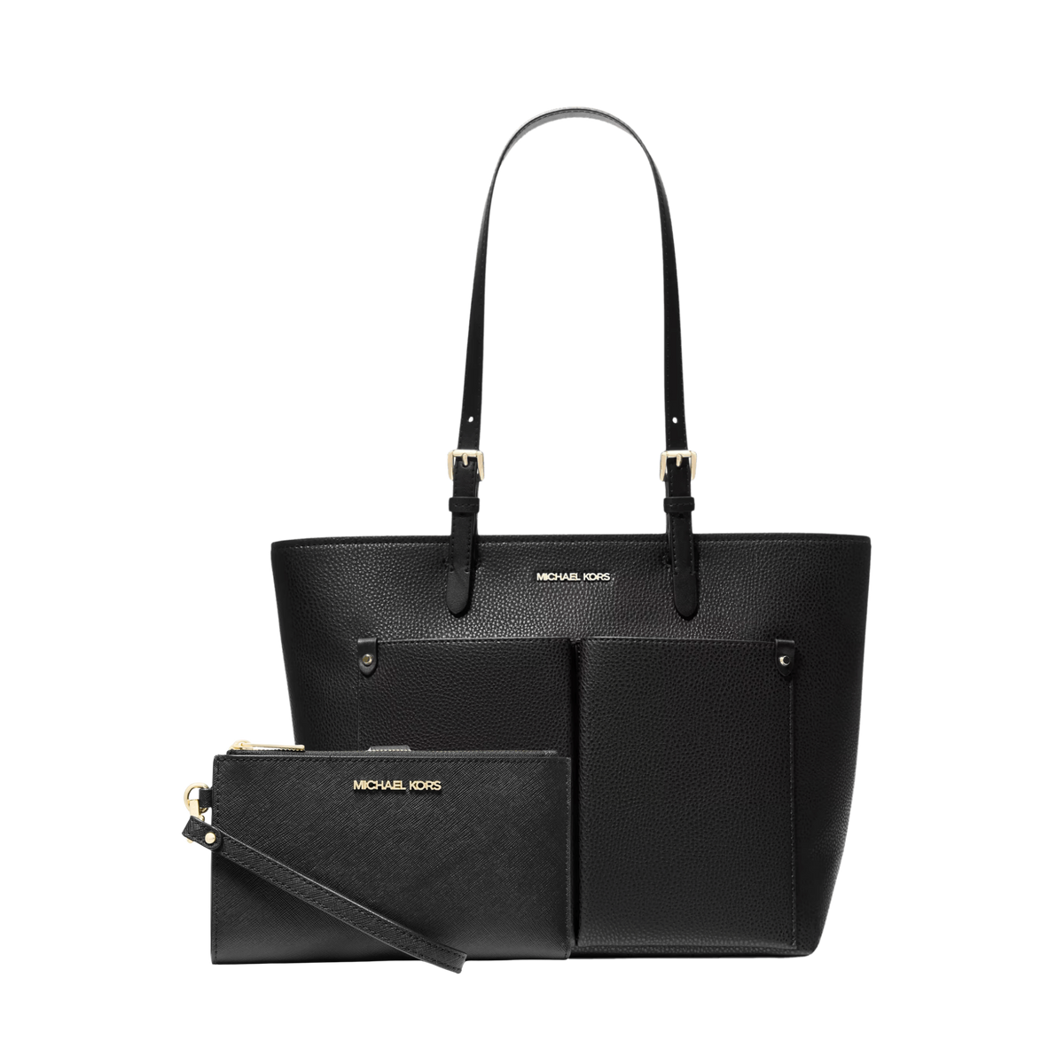 Set Michael Kors Jet Set Pocket and Smartphone Wristlet Leather Wallet - Bolsa y Cartera
