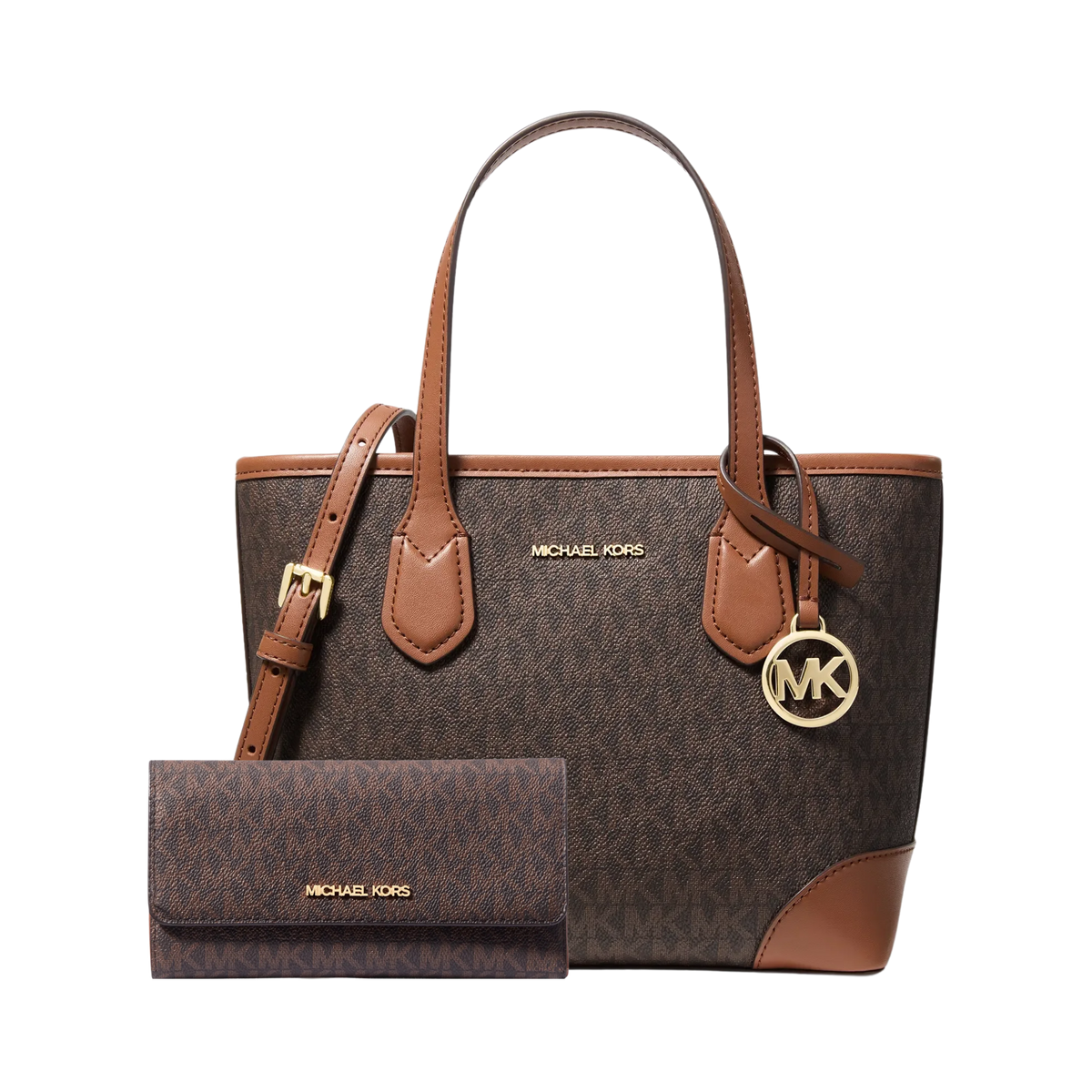 Set Michael Kors Eva and Signature Logo Trifold - Bolsa y Cartera