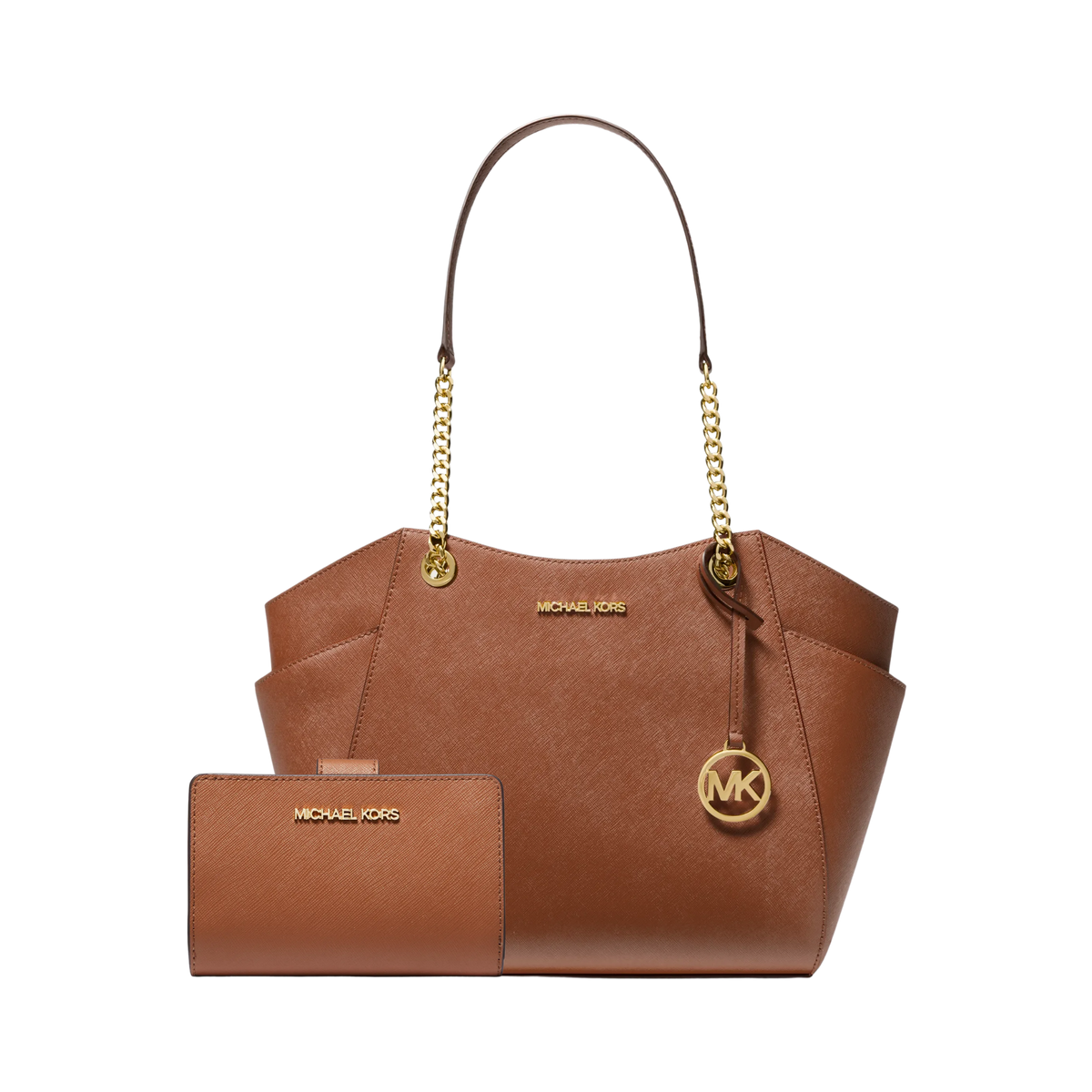 Set Michael Kors Jet Set and Medium Crossgrain Leather Wallet – Bolsa y Cartera