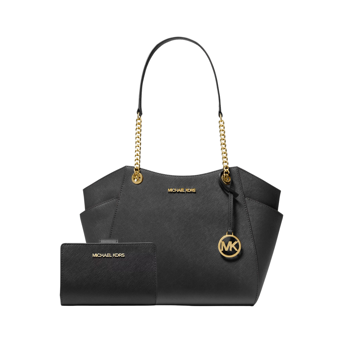 Set Michael Kors Jet Set and Medium Crossgrain Leather Wallet – Bolsa y Cartera
