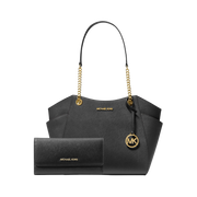 Set Michael Kors Jet Set and Travel Crossgrain Leather Trifold Wallet– Bolsa y Cartera