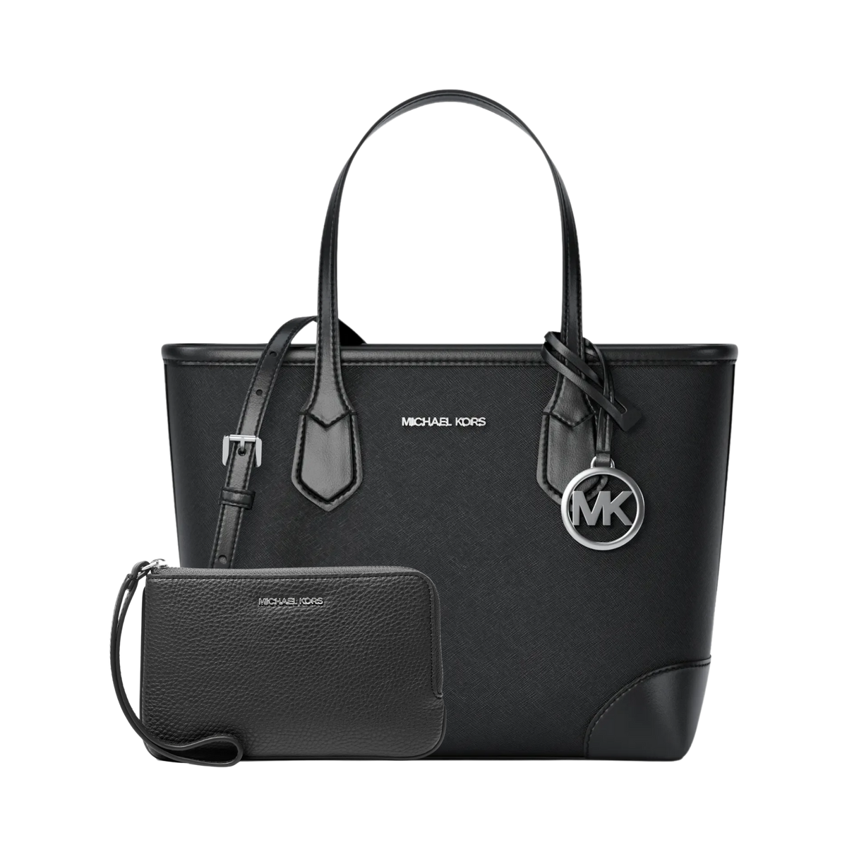 Set Michael Kors Eva Saffiano Leather and Jet Set Travel Small Wristlet - Bolsa y Monedero