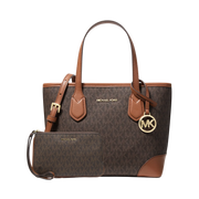 Set Michael Kors Eva and Jet Set Travel Signature Logo Wristlet - Bolsa y Monedero