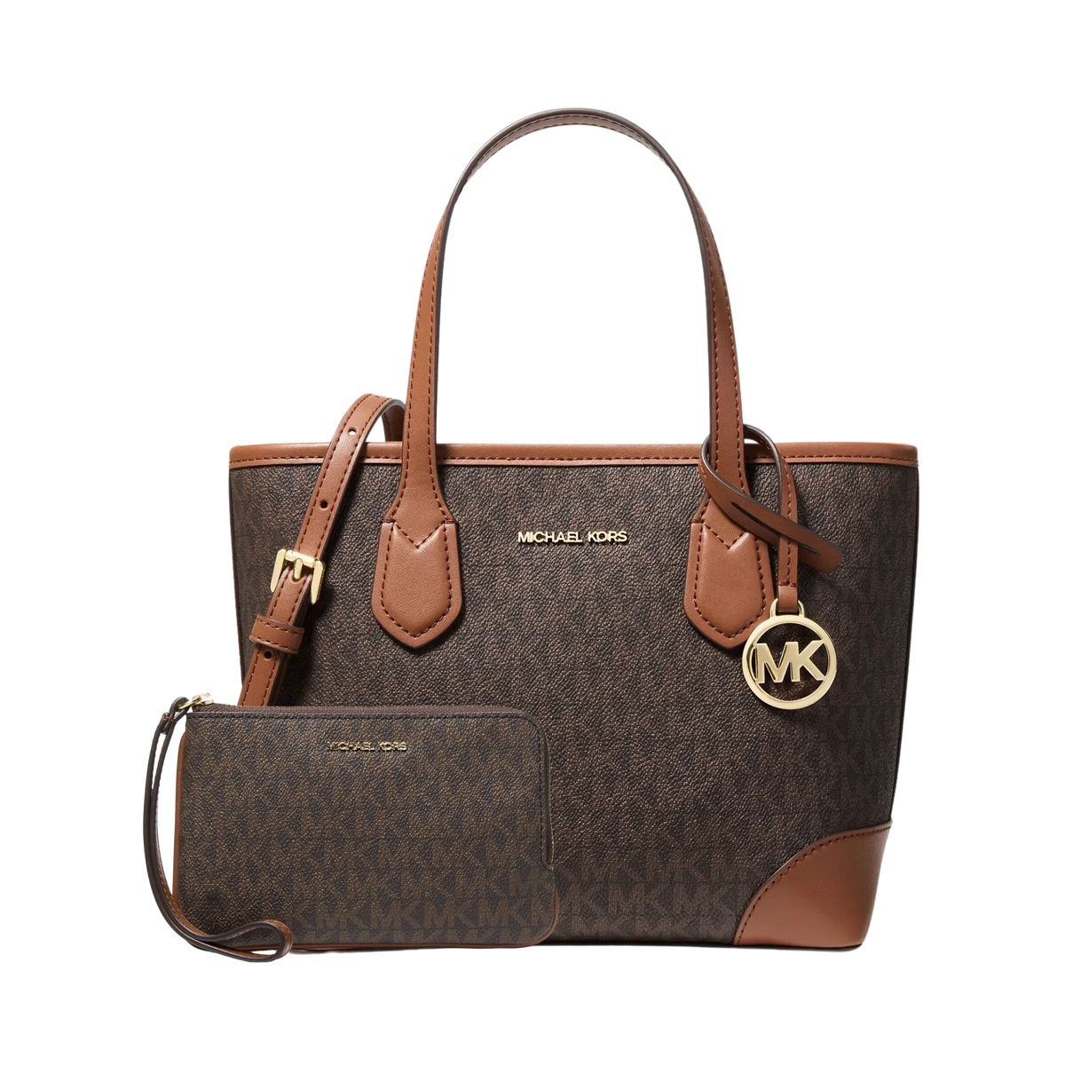 Set Michael Kors Eva and Jet Set Travel Signature Logo Wristlet - Bolsa y Monedero